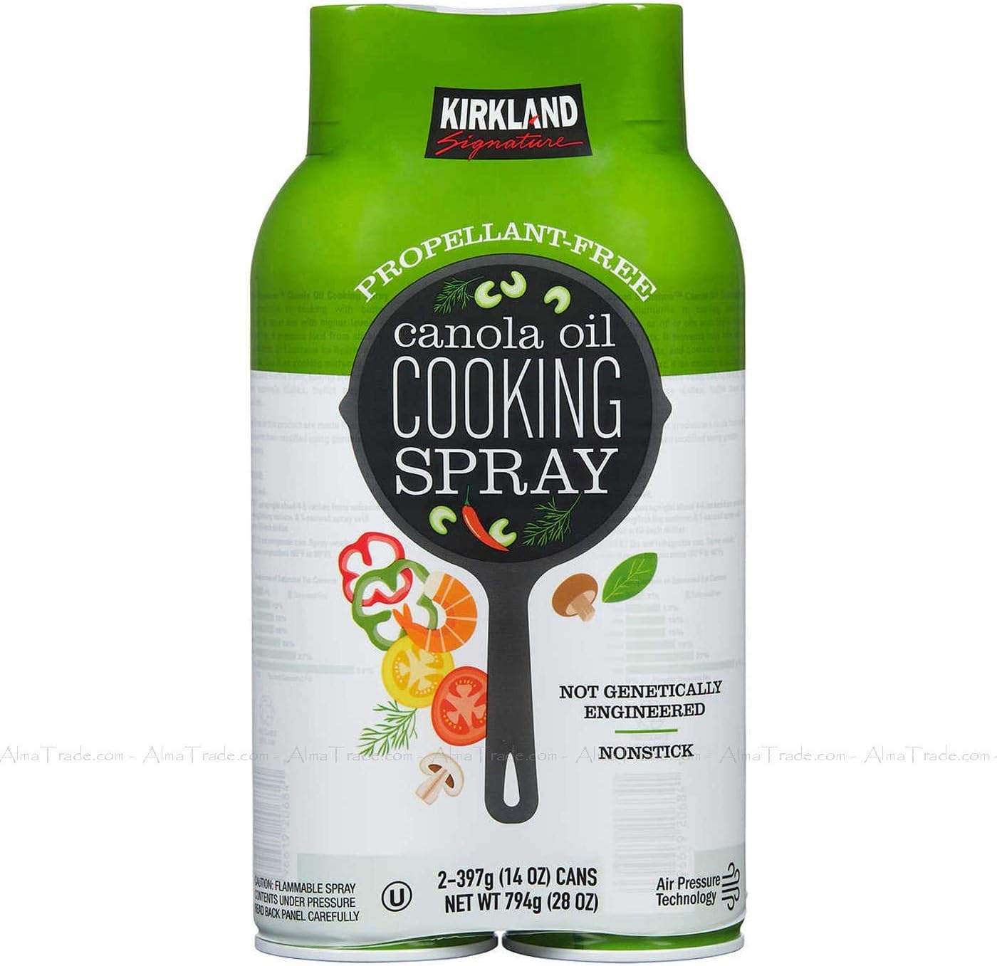 Kirkland Signature Canola Oil Cooking Spray Propellant Free - Pack of 2 x 397g