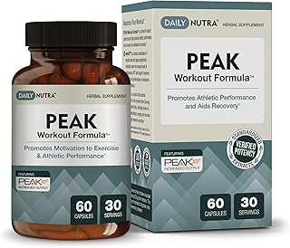Peak Workout Formula - Refuel Motivation and Exercise Output | Pre-Workout and Recovery Supplement Featuring ATP, Boswellia, Ashwagandha, Green Tea Extract & Piperine (60 Capsules)