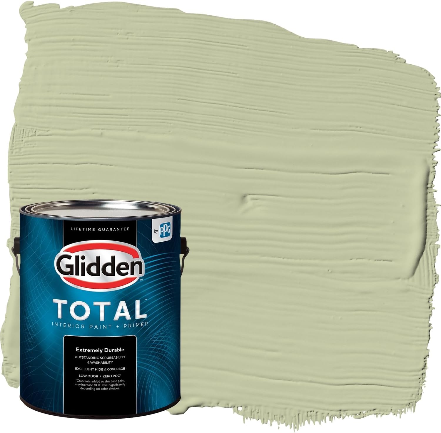 Glidden Total Interior Wall Paint & Primer All-in-One, Sage Splendor/Green, Semi-Gloss, 1 Gallon