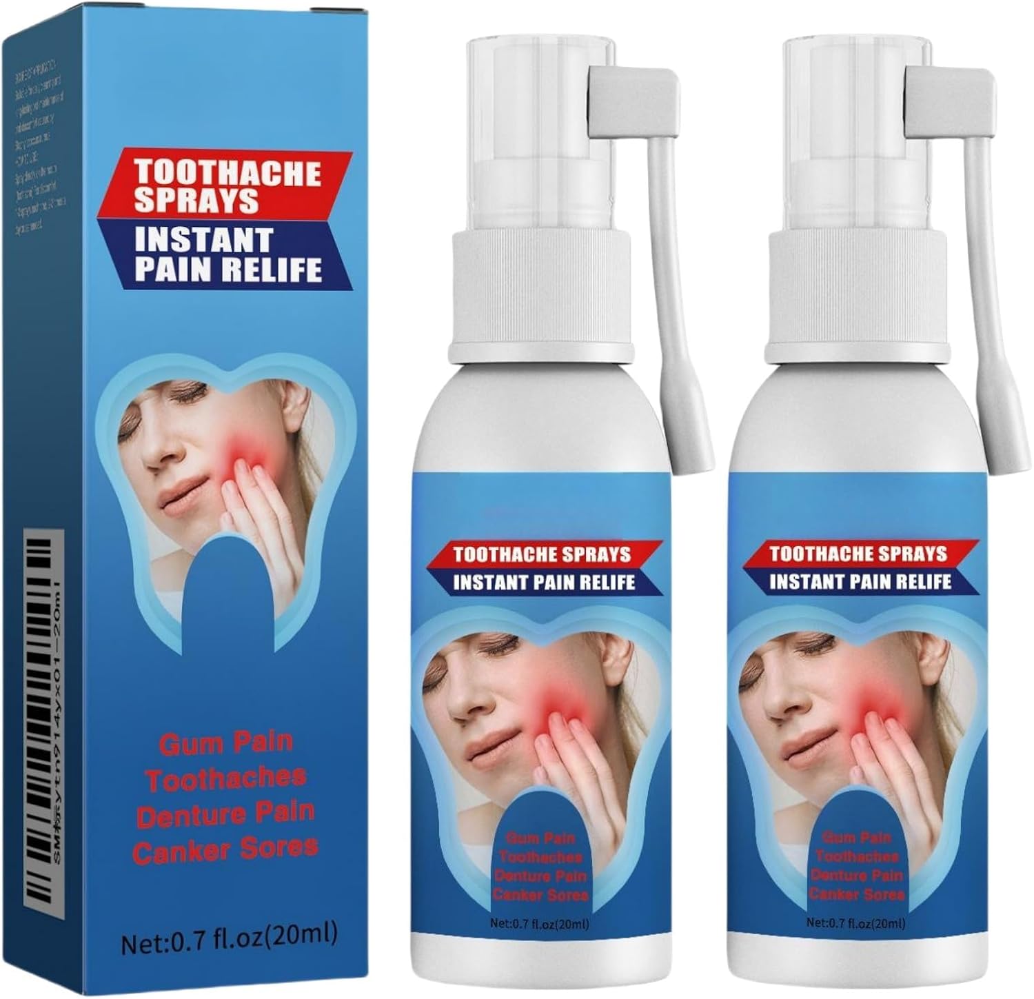 2pcs Toothache Relieving Spray,Herbal Oralcare Spray,Toothache Pain Relief,Dental Pain Relief Spray,Toothache Pain Relief for Adult,Instant Teeth Treatment Relief,Strong Pain Relief for Toothache