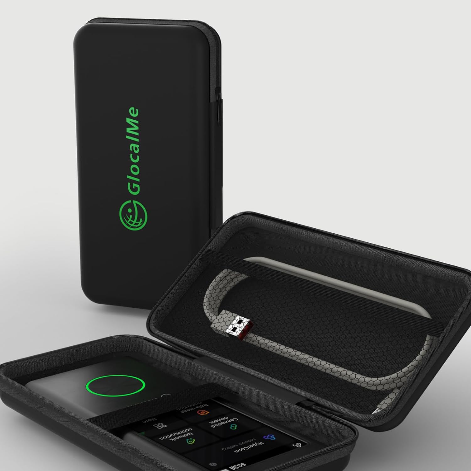 GlocalMe Protective Travel Case for 5G Mobile Hotspot Device, Compatible with Numen Air 5G Portable WiFi Hotspot Device, with Mesh Pocket for Cable or Others, Waterproof