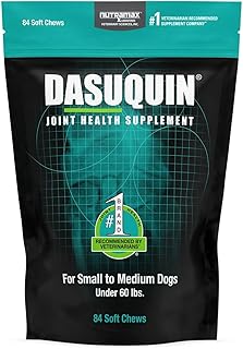 Nutramax Laboratories Dasuquin Joint Health Supplement for Small to Medium Dogs - With Glucosamine, Chondroitin, ASU, Boswellia Serrata Extract, Green Tea Extract, 84 Soft Chews