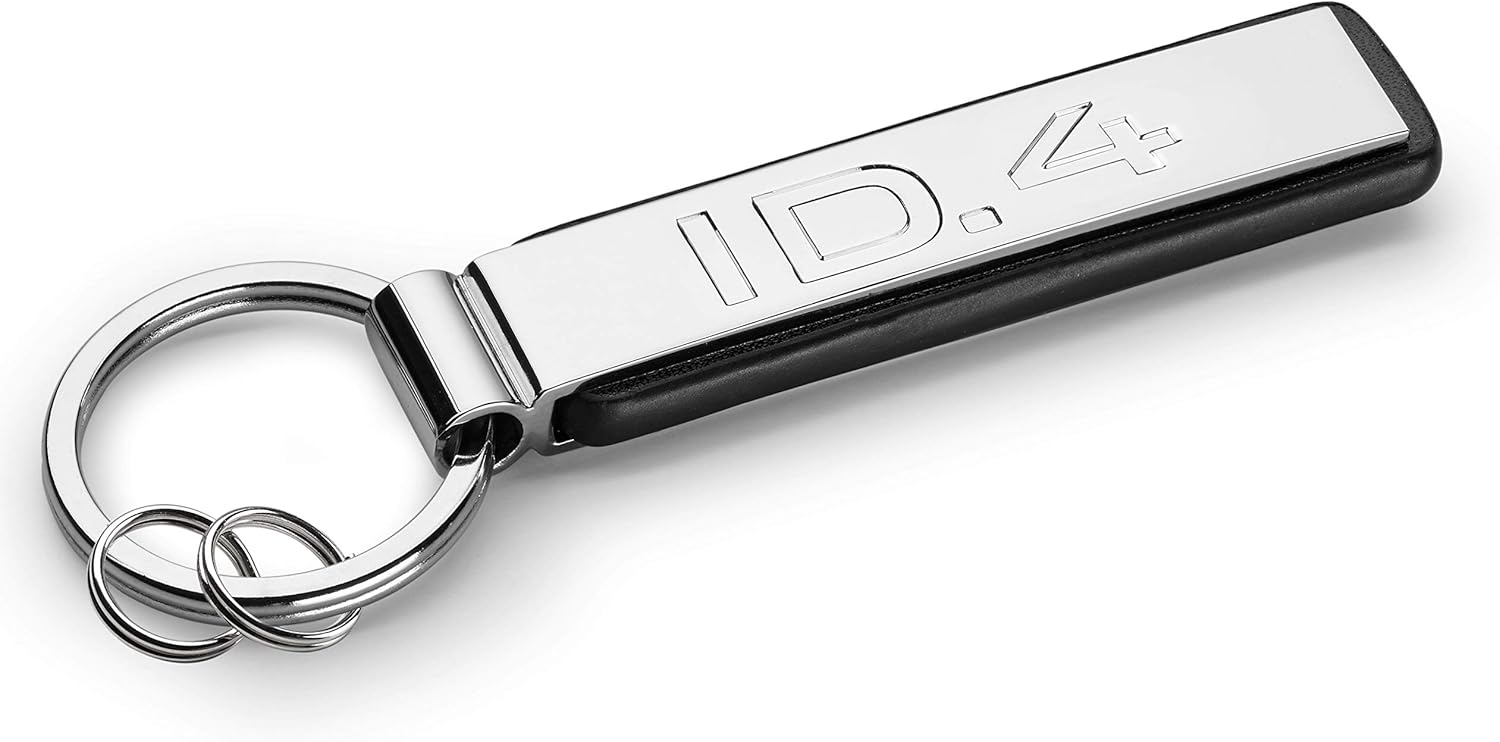 Volkswagen 000087010CBYPN Keyring with ID.4 Lettering, Keychain, Silver/Black, Metal