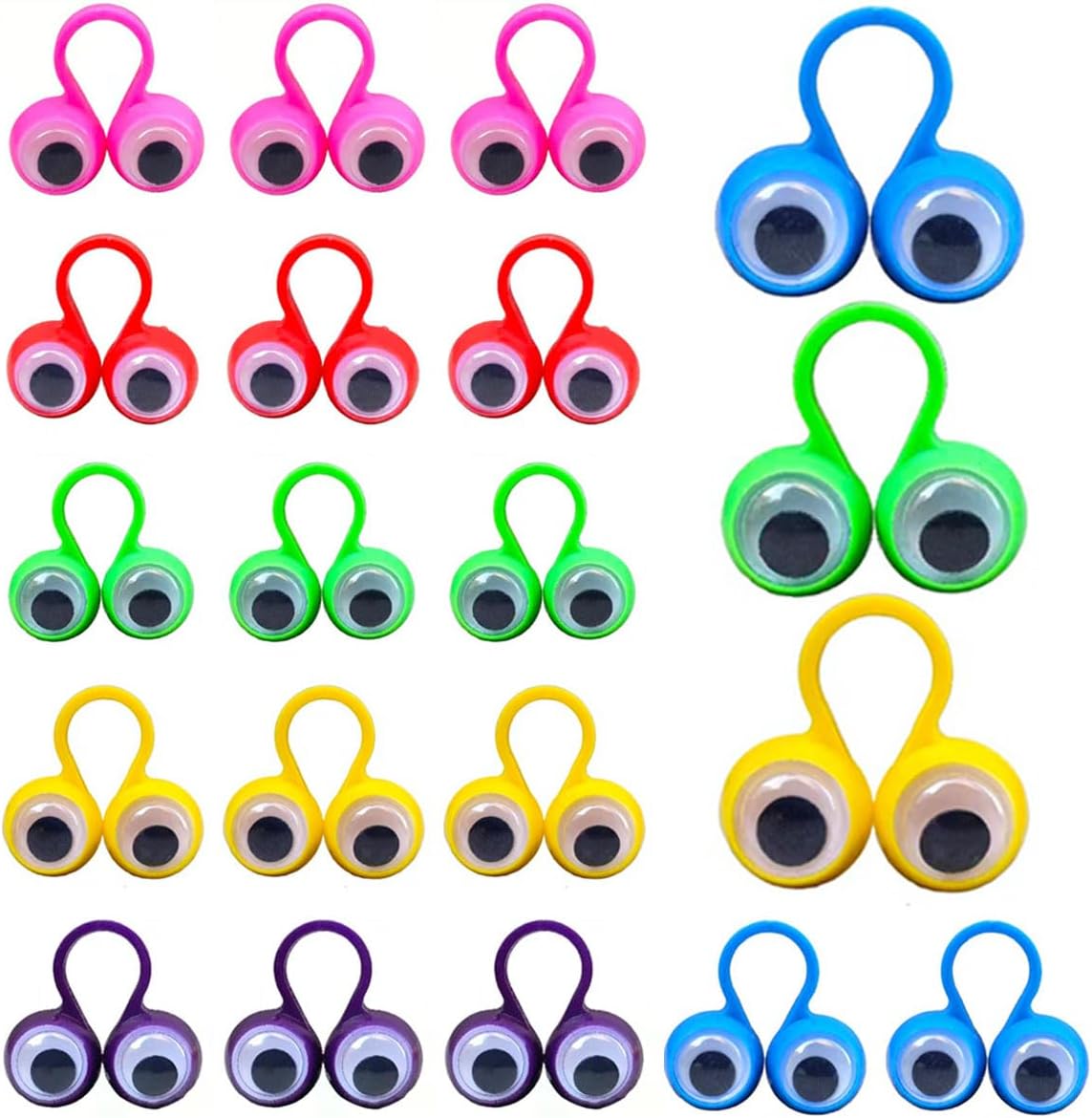 20pcs Funny Finger Toys - Monster Eye Finger Puppets for Toddlers Party Favor (Random Color)
