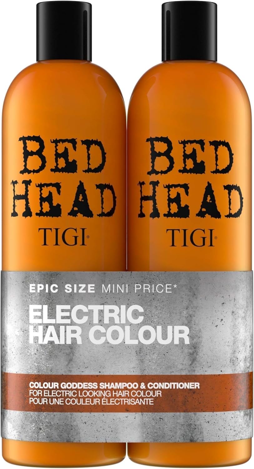 Bed Head by TIGI Colour Goddess Shampoo & Conditioner Set - Professional Hair Treatment for Coloured, Dry & Damaged Hair, Moisturising Shea Butter & Keratin for Smooth, Frizz-Free, Bond Care Repair