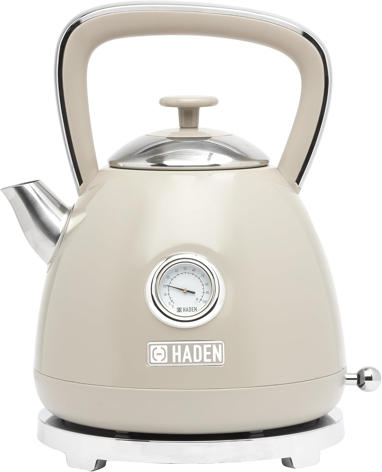 Haden Bristol Electric Kettle - Sleek Rapid-Boil Stainless Steel Electric Kettle with Spacious 1.7 Litre Capacity, Concealed Heating Element, Rotational Base, Innovative Safety Features, Putty