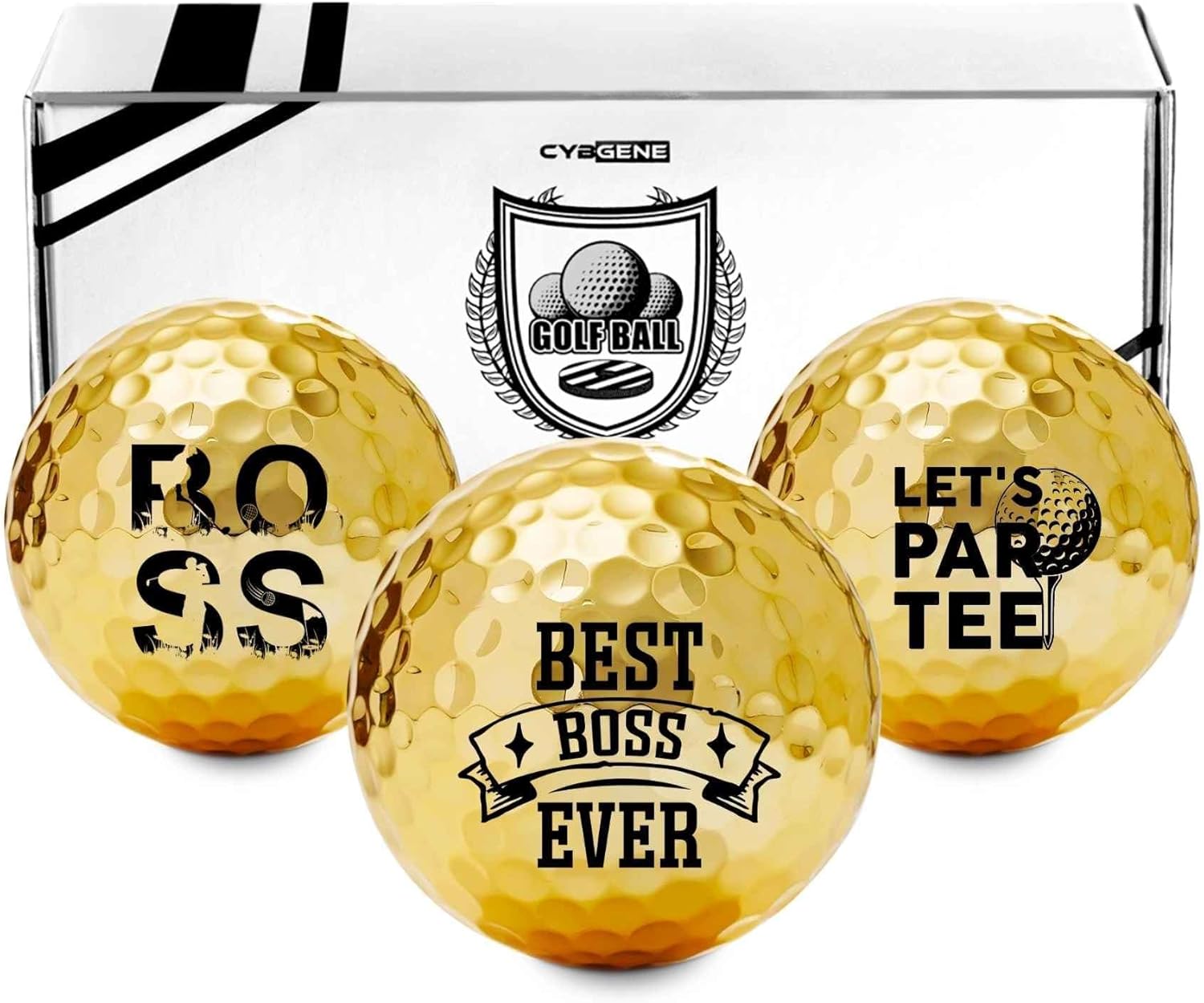 Golf Gifts for Boss, Boss Gifts for Men/Male, Golf Balls Set, Perfect for Men/Male in Boss Day, Birthday, Christmas, Appreciation, Office - Gold