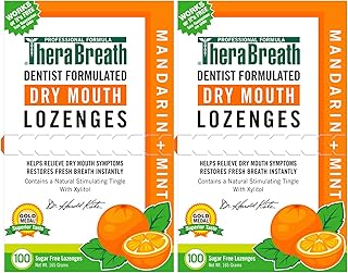 TheraBreath Dry Mouth Lozenges with Zinc, 100 Lozenges, Mandarin Mint, 100 Count (Pack of 2)