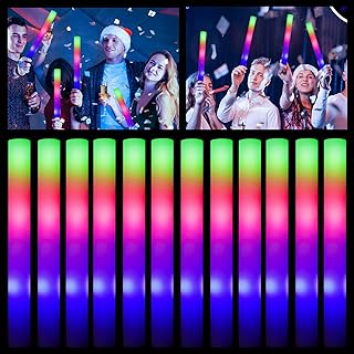 Glow Sticks Bulk - 100 Pcs LED Foam Sticks Glow in the Dark Party Supplies with 3 Modes Flashing Effect, Glow Batons Party Favors for Party Wedding Birthday Concert Halloween Christmas