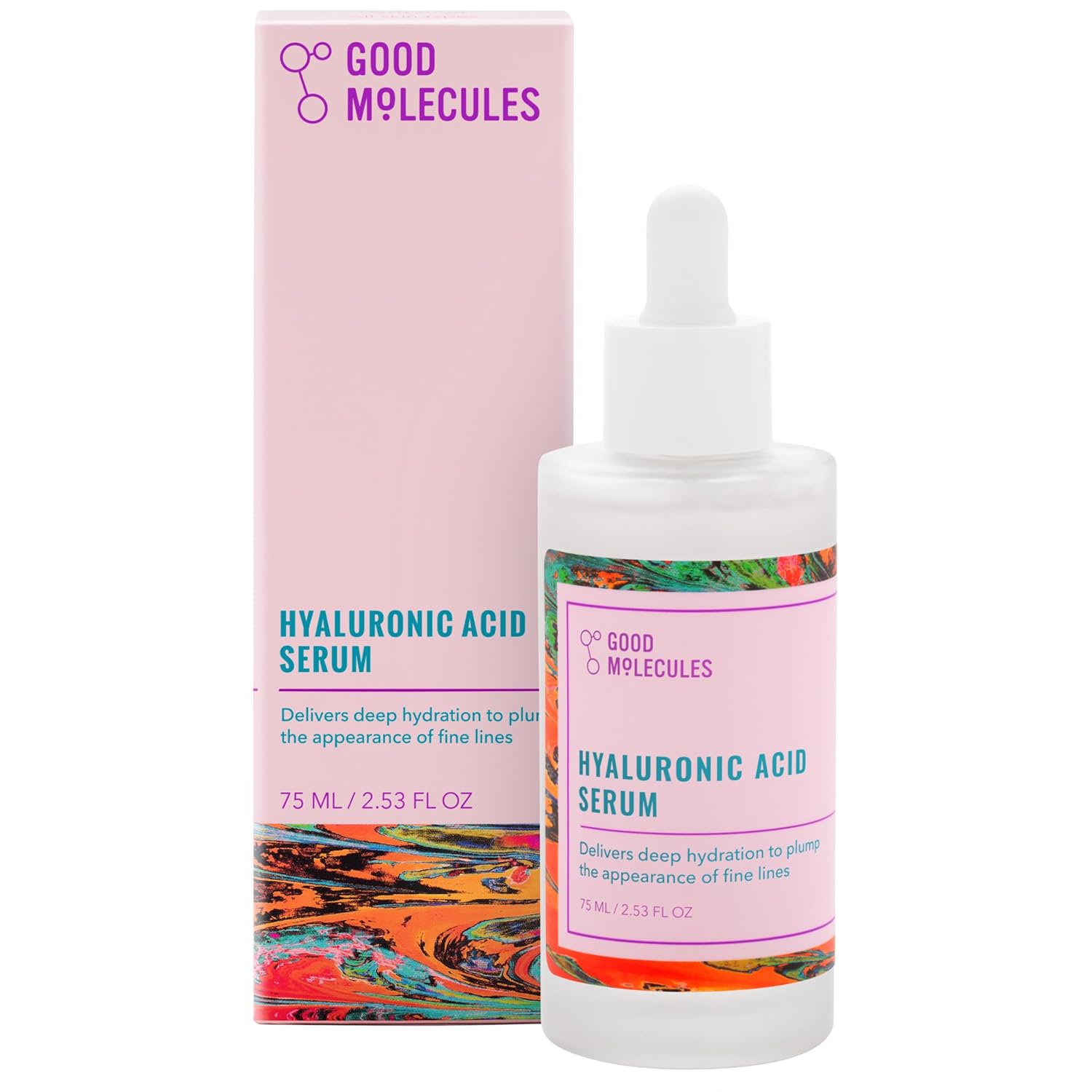 Good Molecules Hyaluronic Acid Serum - 1% Hyaluronic Acid Non-Greasy Ultra hydrating Serum Facial Moisturizer for Plumper Skin, Skin Care for Face