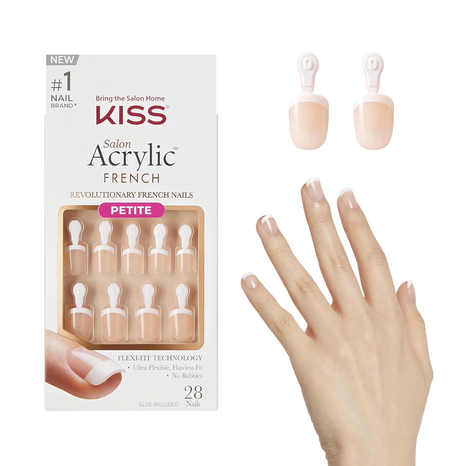 KISS Salon Acrylic French Nails - Crush Hour, Pink