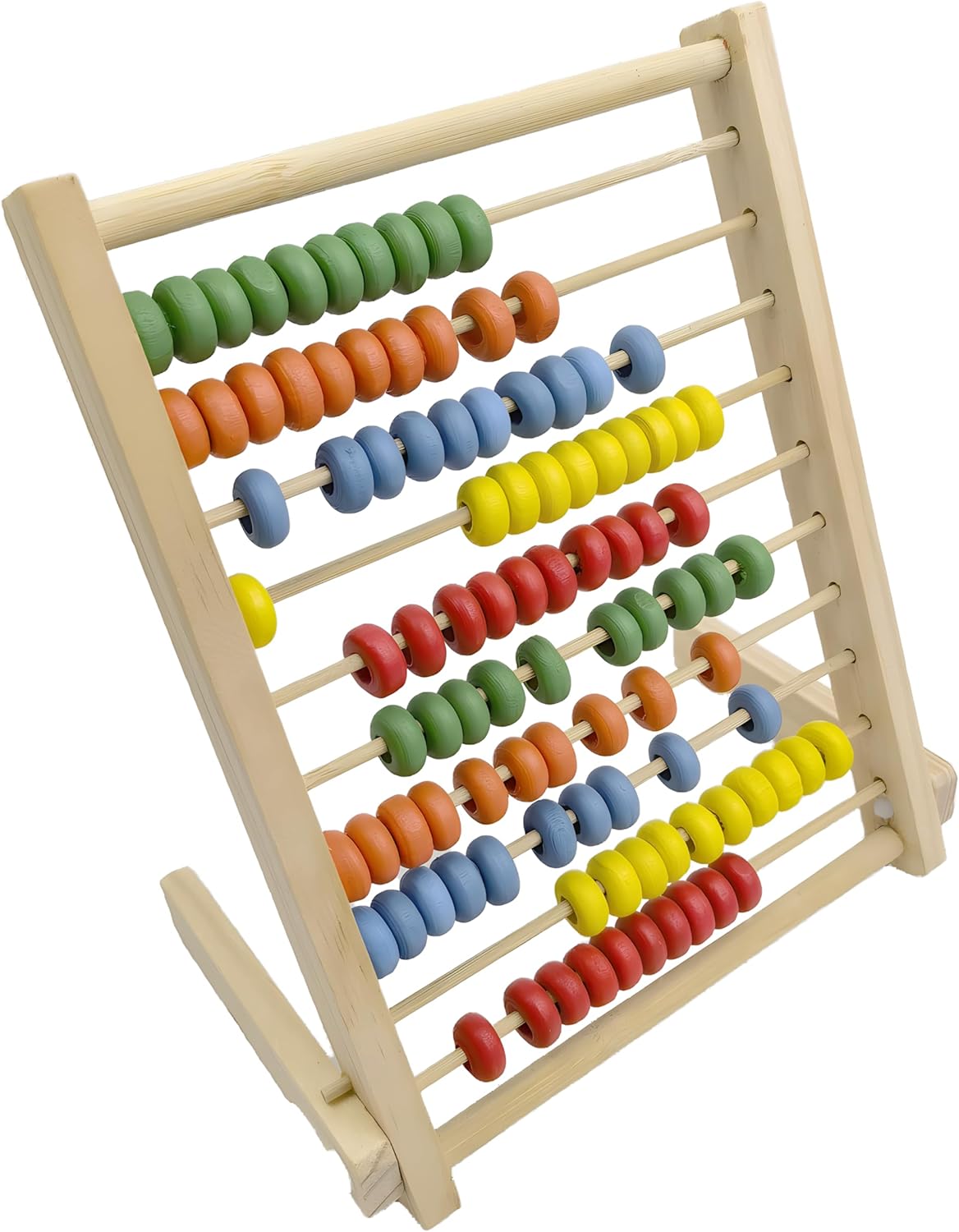 MAGIKON Wooden Counting Number Frame, 10 Rows Abacus for Learning Math (8-Inch)