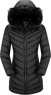 Bellivera Women's Winter Thickened Quilted Puffer Jacket Zipper Pockets Bubble Coat with Removable Hood and Faux Fur Collar