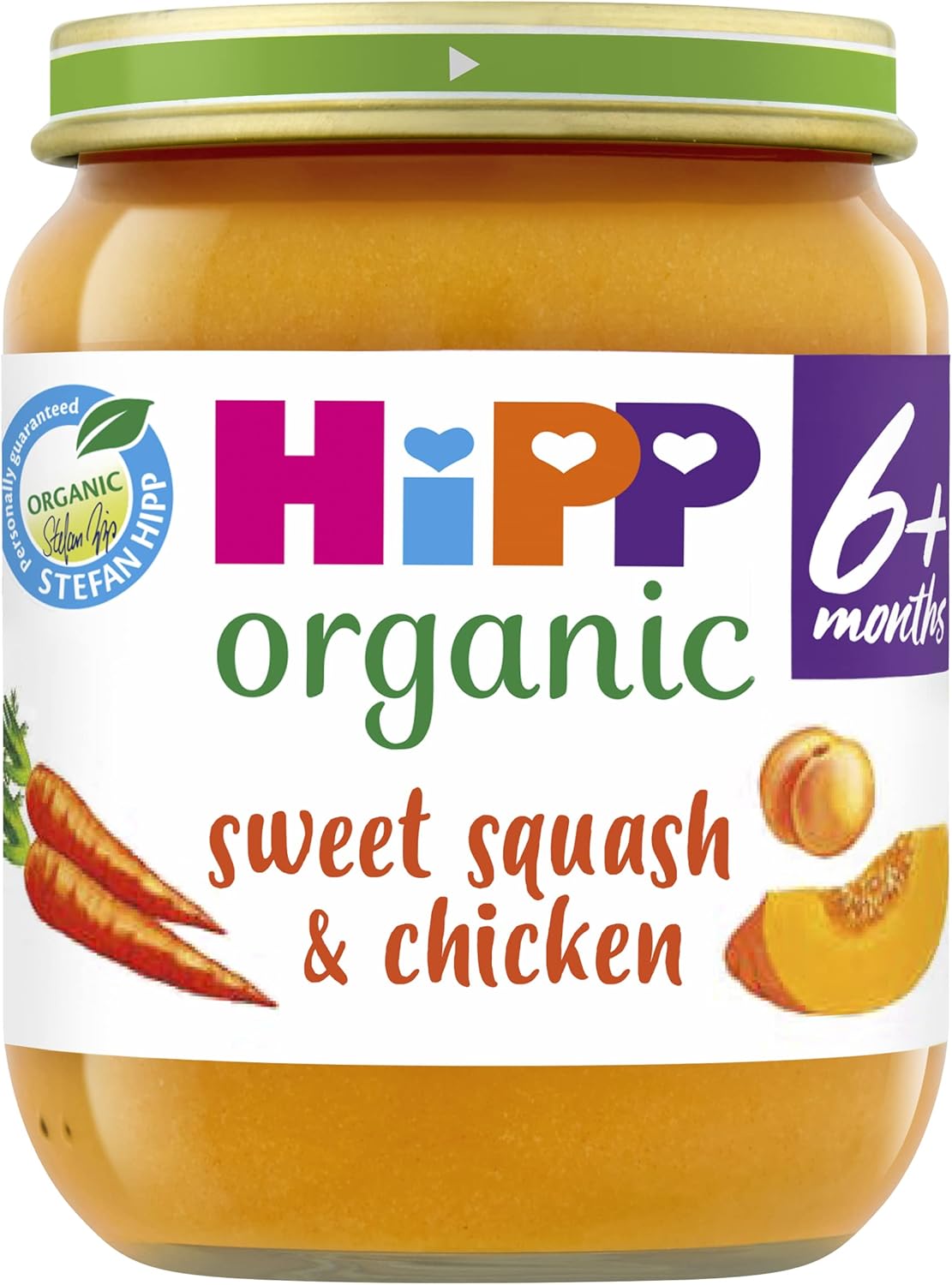 HiPP Organic Sweet Squash & Chicken Baby Food Jar 6+ Months (6 x 125g)