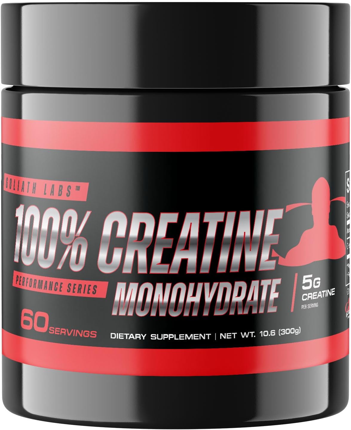 Goliath Labs Pure Creatine Monohydrate Powder - 300g Unflavored Micronized Creatine for Strength, Power, Muscle Support & Endurance - 60 Servings - Fitness Supplement for Men & Women