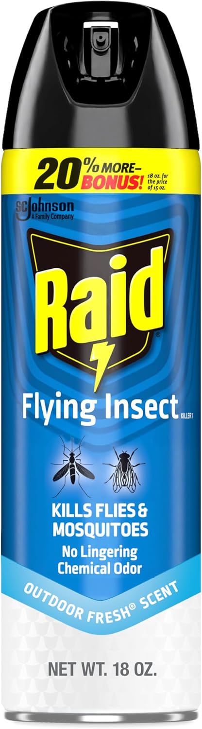 Raid Flying Insect Killer 7, Insecticide Spray with Outdoor Fresh Scent, 18 fl oz