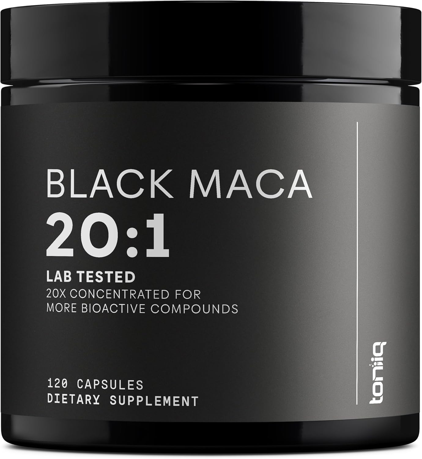 Black Maca Root - Ultra High Potency 20:1 Extract - Single Origin, Wildcrafted & Highly Concentrated - Third-Party Lab Tested - 120 Capsules