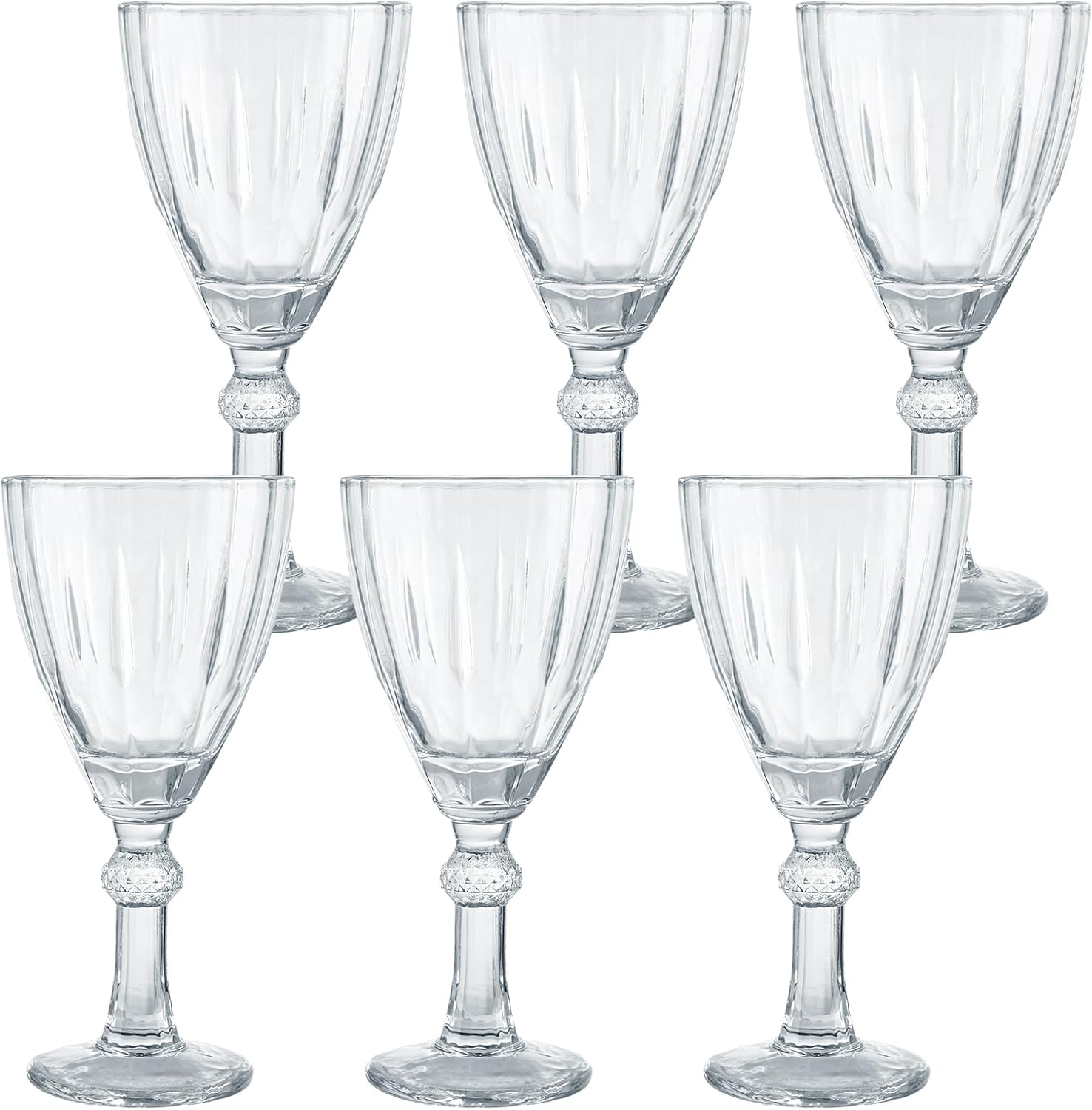 ASelected 6 CPS Crystal Glass,Red Wine Glasses Set of 6,Crystal Wine Glasses 280 ml,Goblets Stemware Glass Set for Home Bar, Kitchen, Restaurants Cocktail Wedding Party,Gift Box Included