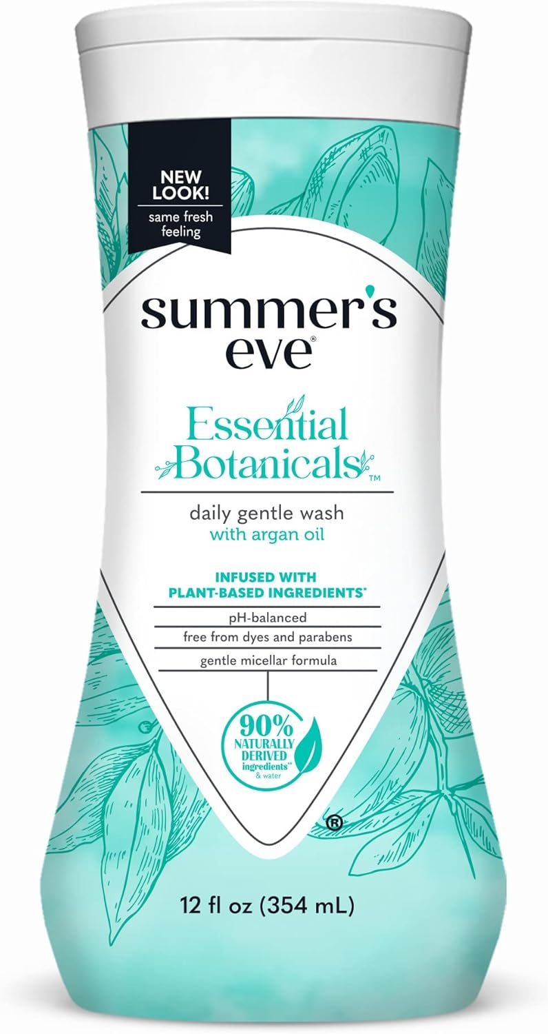 Summer's Eve Essential Botanicals Gentle Wash with Argan Oil, Removes Odor, pH balanced, 12 fl oz