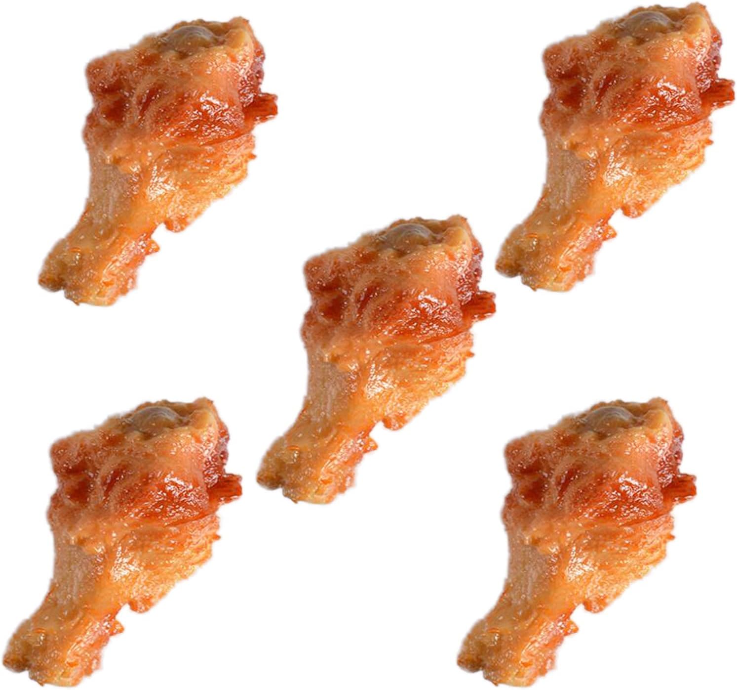 5 Pack Simulated Chicken Legs Fake Food Model Simulated Model Lifelike Fake Fried Chicken Home Kitchen Party Decoration Display Photography Props