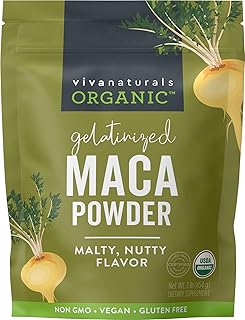 Viva Naturals Organic Maca Powder - Gelatinized Maca Powder Organic, Pervuian Superfood Traditionally Used for Energy, Certified Organic, Gluten-Free & Non-GMO, 16 Oz (1 lb) Bag