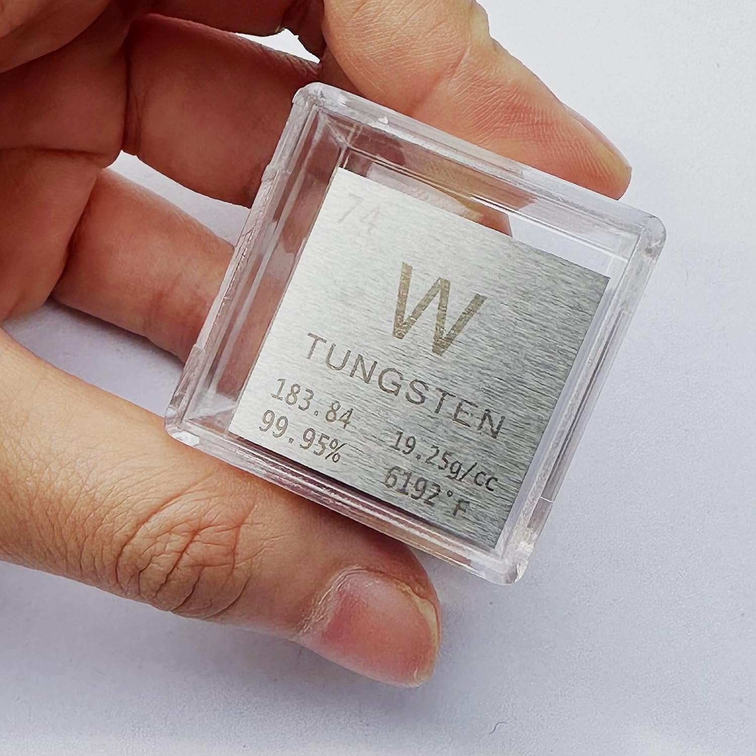 2.54cm Tungsten Cube Element Metal Density Cube Homostarry 99.95% Purity Teaching Tool, Gifts for Students Teacher Science Chemistry Lover, Material Hobby Collection, DIY, Lab Experiments