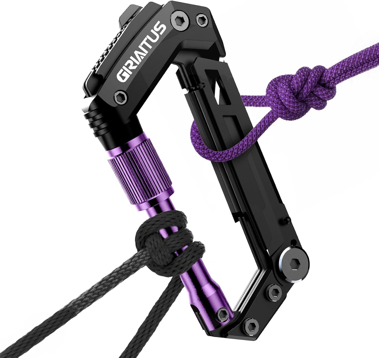 Carabiner Multitool with Pocket Knives, EDC Carabiners Gift for Camping Men