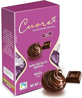 Witor's Chocolates, Cuore Chocolate Truffles with Creamy Filling, Italian Truffles, Made in Italy, Perfect for Gifting (5.11 oz, Dark Chocolate)