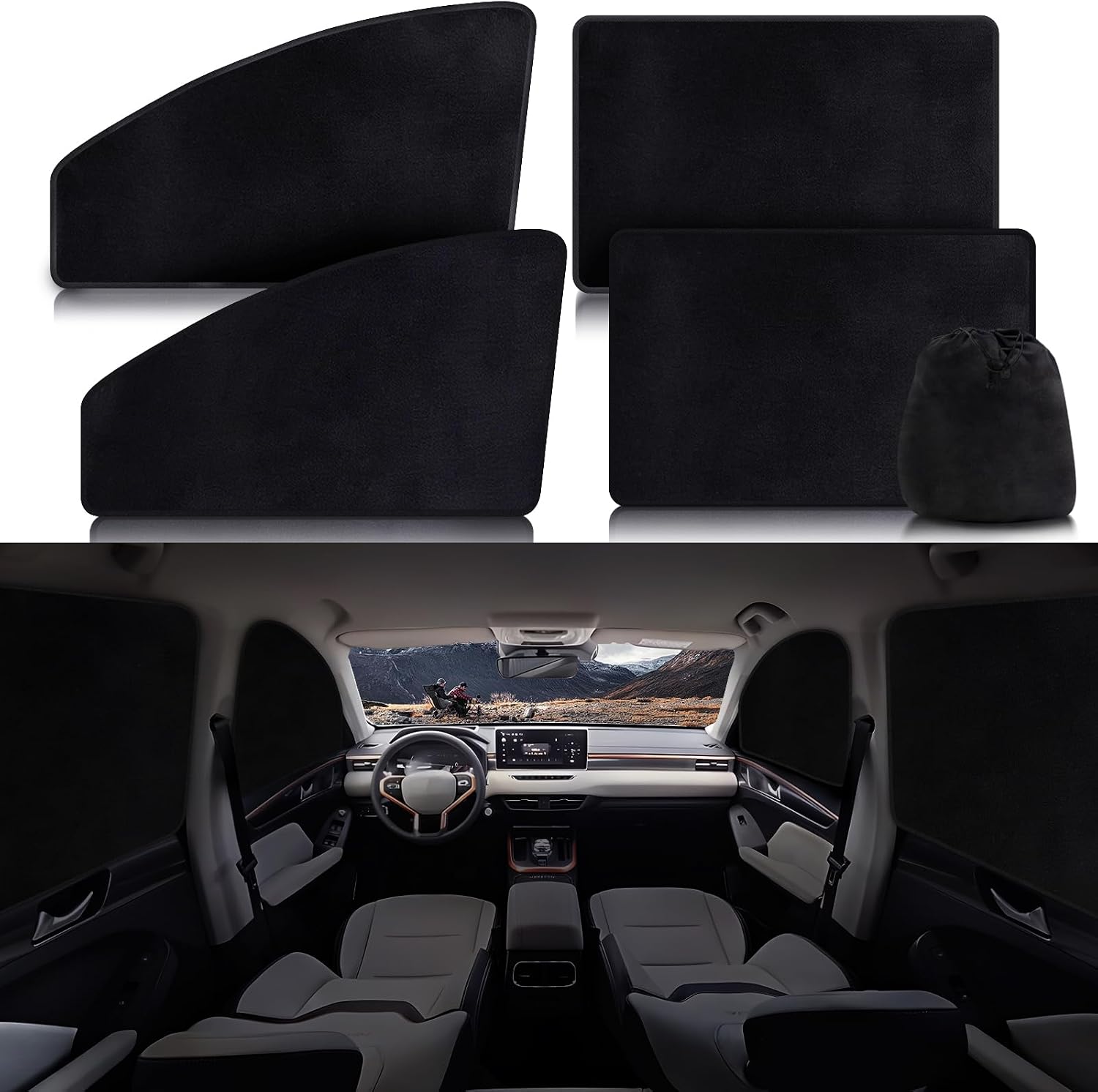 ZATOOTO Magnetic Car Window Shades 4PCS, Car Window Covers Ultimate Privacy