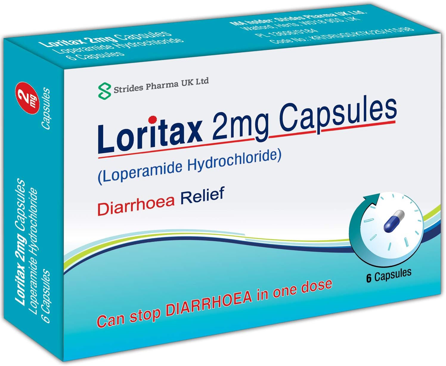 24 Diarrhoea Relief 2mg Capsules Loperamide Hydrochloride Tablets (4x6)