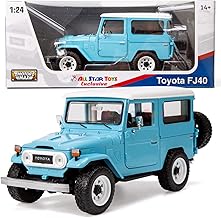 All Star Toys Toyota Land Cruiser FJ40 Sky Blue with Custom Off-Road Wheels 1/24 Diecast Model by Motormax 79323 Exclusive FJ Cruiser J40