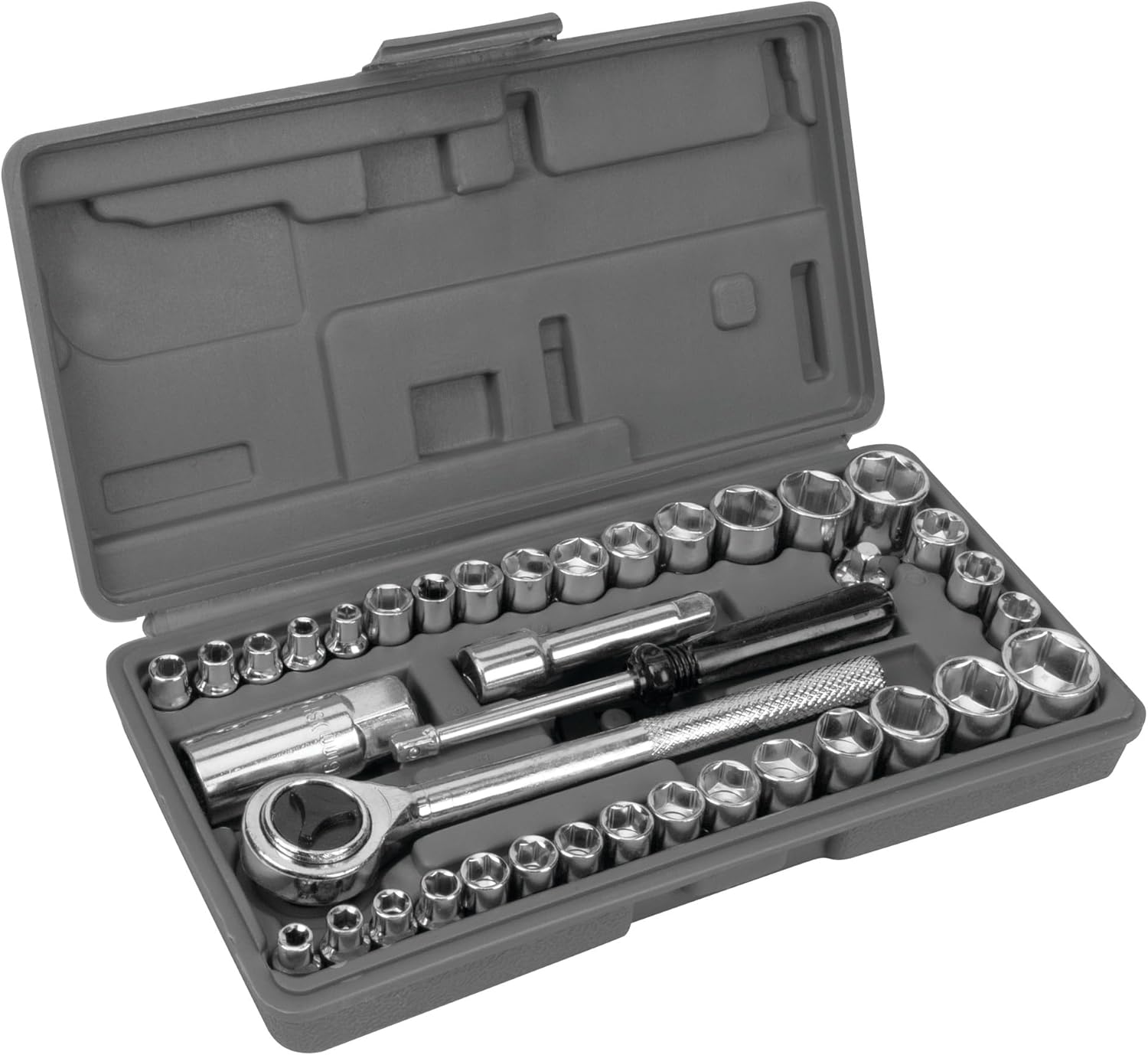 PERFORMANCE TOOL W1173 SAE/Metric 40-Piece SAE and Metric Socket Set, 1/4-Inch & 3/8-Inch Drive