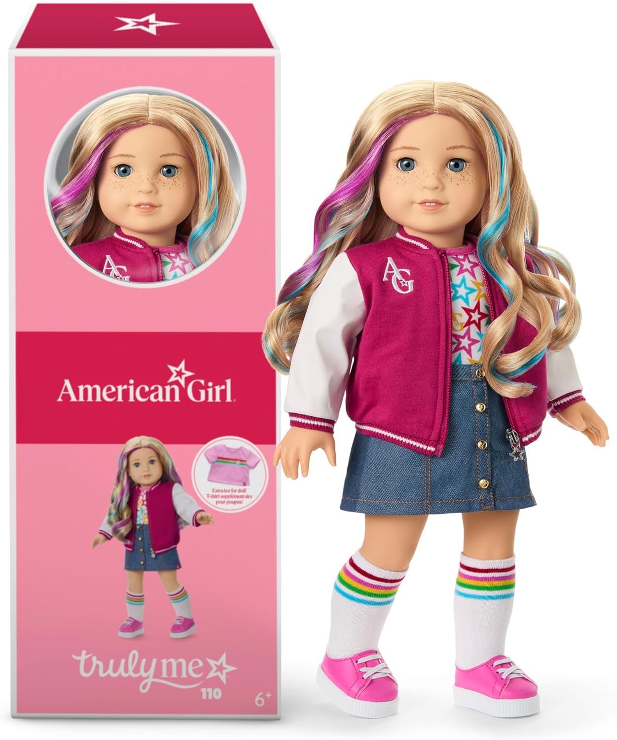 American Girl, Truly Me 18-inch Doll #110 with Blue Eyes, Wavy Blonde Hair, Light Skin with Freckles, for Ages 6+