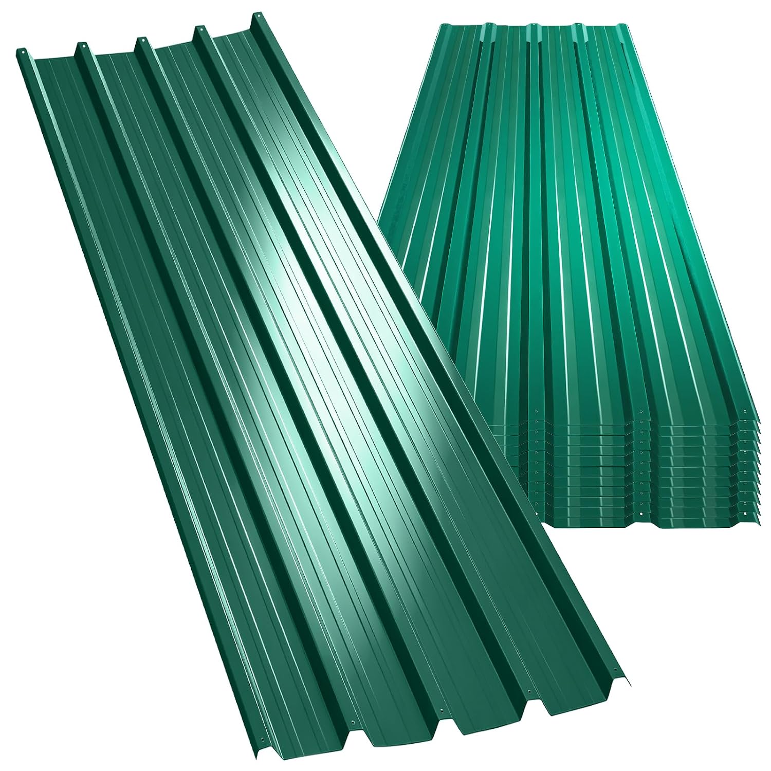 Galvanised Metal Roofing Sheets 12pcs, Metal Corrugated Roofing Plates, 110x45cm Trapezoidal Grooved Roof Sheets Waterproof, 7m², Outdoor For Garage Carport Shed Greenhouse