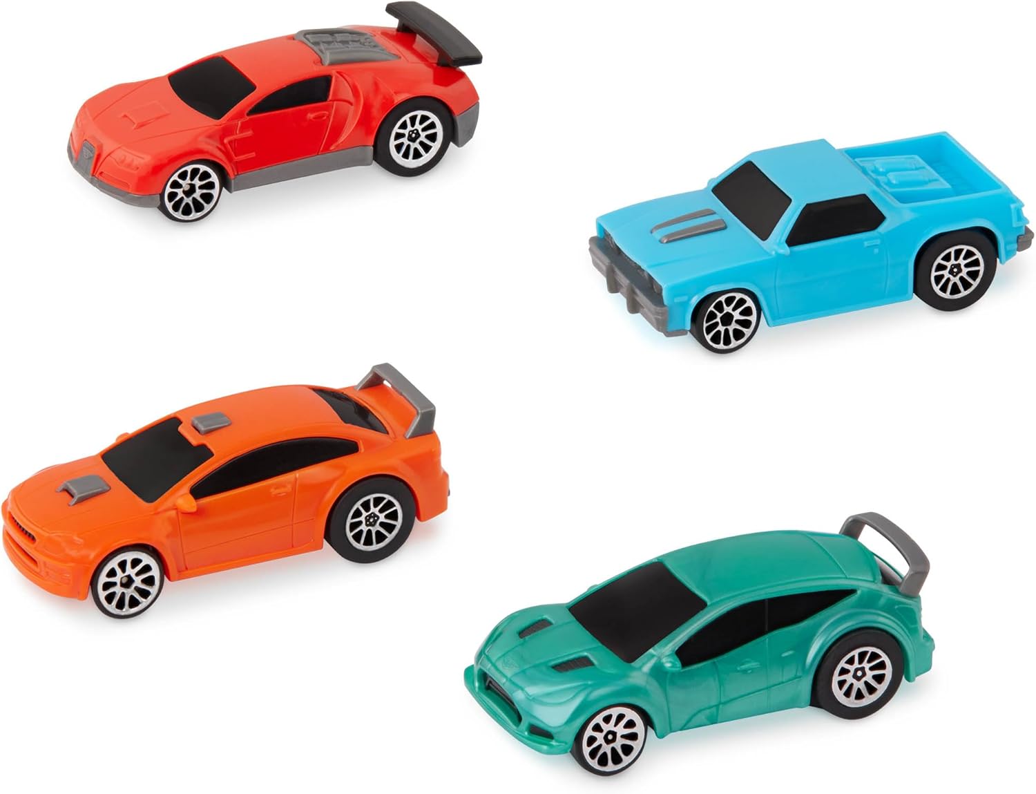 DRIVEN by Battat - Pull-Back 4 Pack Turbocharge Series Set with 4 Car Toys and Race Track Accessories for Girls and Boys, Age 3+