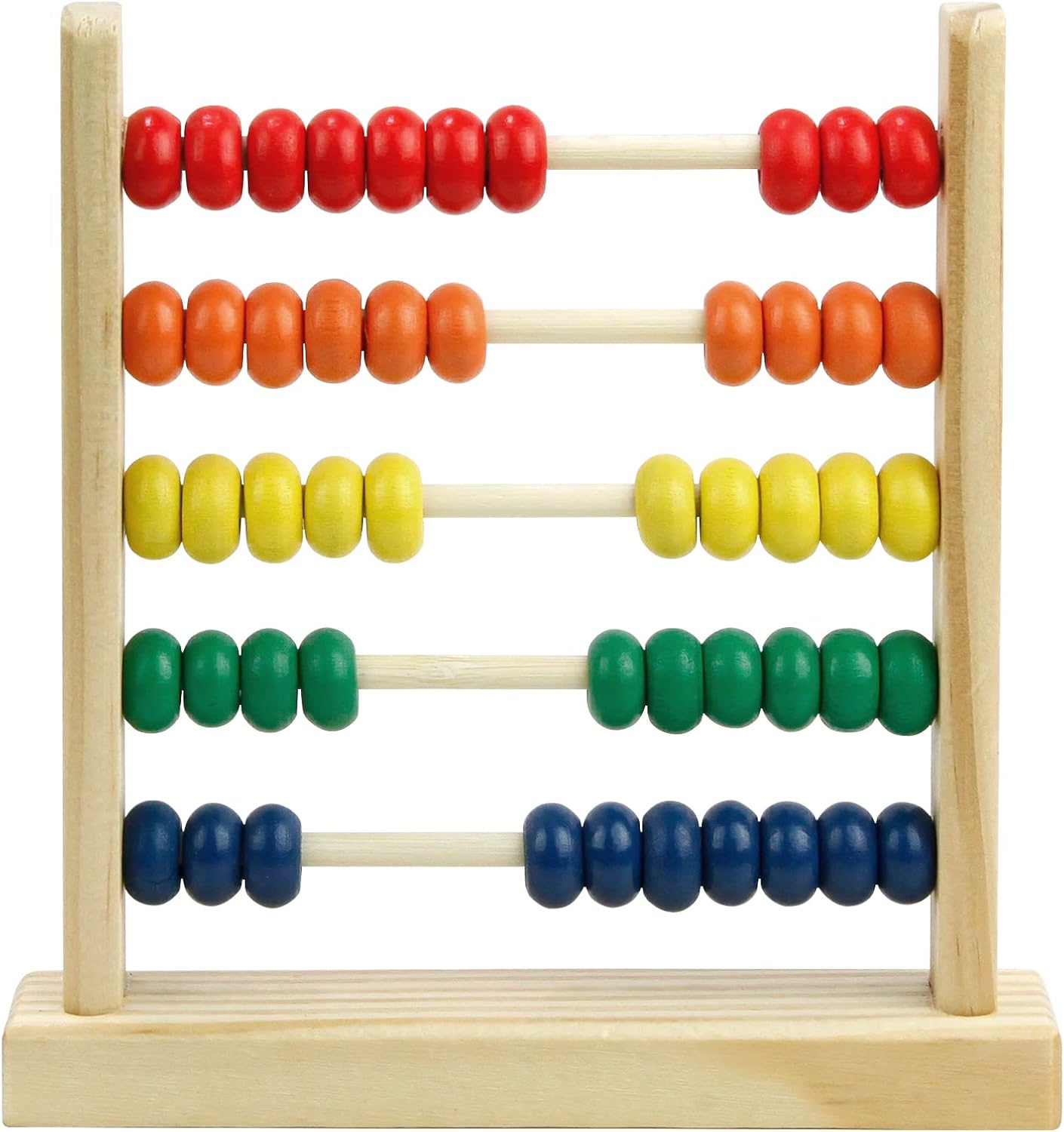 Sealive Wooden Abacus for Kids Math - 50 Beads Counting Toy, Multi-Color Counters for Kids 3-5, Counting Toys for Preschool Learning & Development, Develops Coordination, Motor Skills