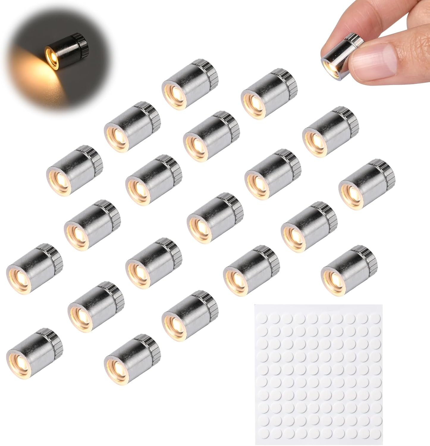 Pumwoy 20Pcs Mini Led Lights, Mini Electric Lights for Dollhouse, Miniature Lights Battery Included, Tiny Lights for Hand Craft, Dolls House Lights Dollhouse Accessories (Warm White)