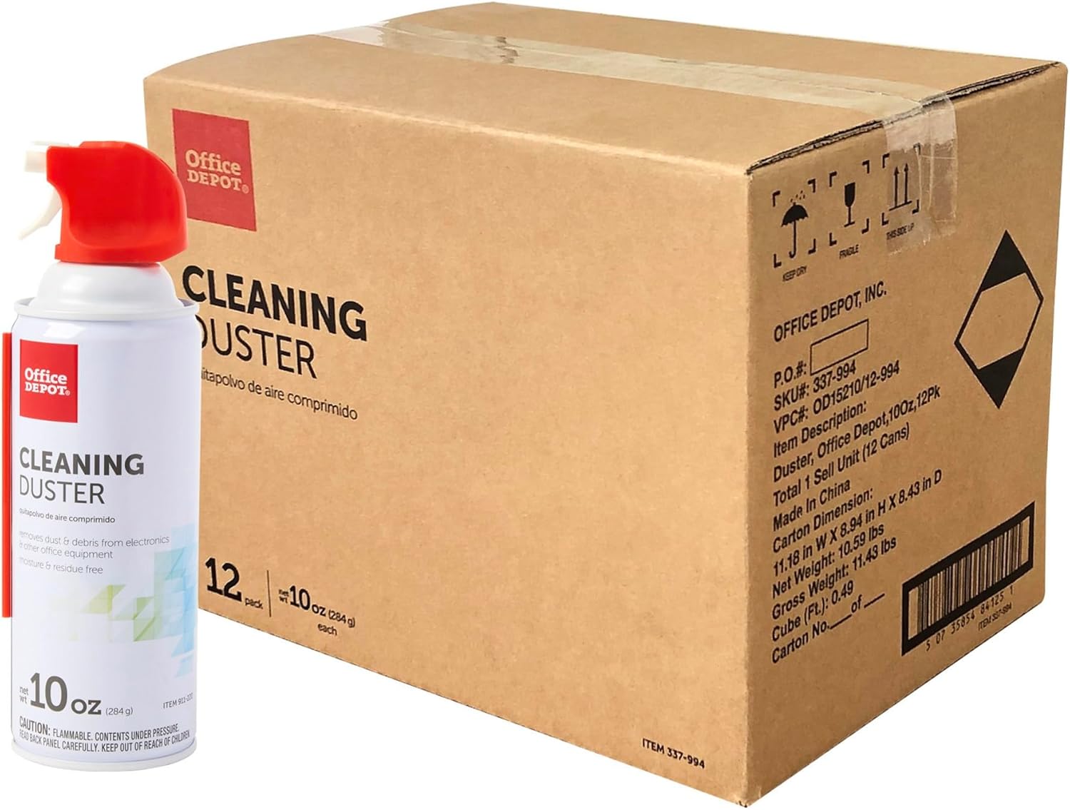 Office Depot® Brand Cleaning Dusters, 10 Oz, Pack Of 12