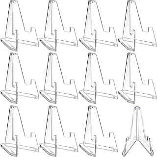 Boao 12 Packs Card Display Stand 2.24" Tall Clear Acrylic Easel Stands Mini Coin Picture Display Easel Holder Baseball Sports Card Stands Trading Graded Card Stand Card Holder