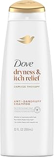 Dove Damage Therapy Derma Shampoo Dryness + Itch for Flaky Scalp with Pyrithione Zinc and Coconut Oil 12 Fl Oz