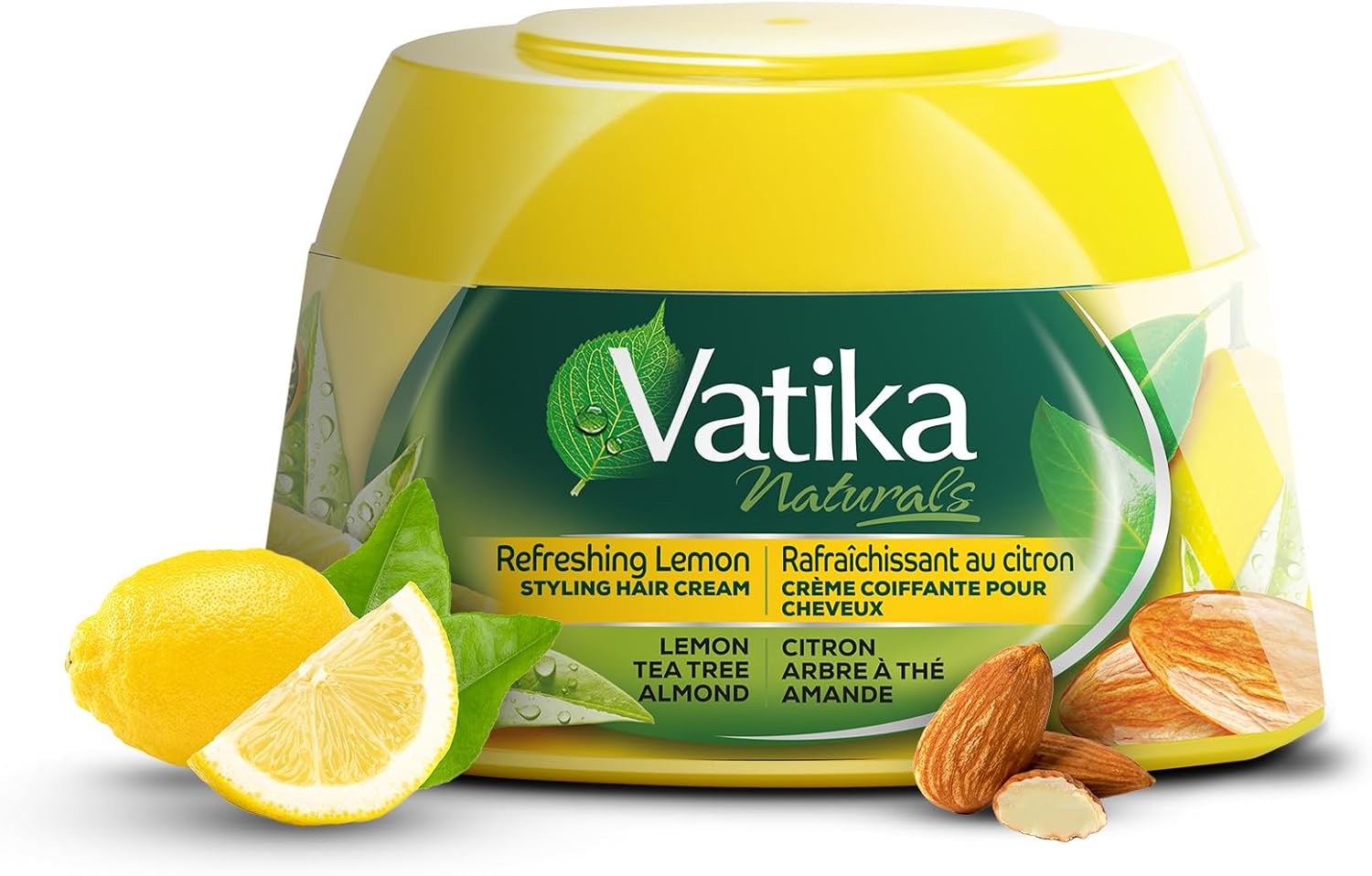 Vatika Naturals Hair Cream - Refreshing Lemon (210ml) | Enriched with Lemon, Tea Tree & Almond for Naturally Stylish, Problem-Free Hair