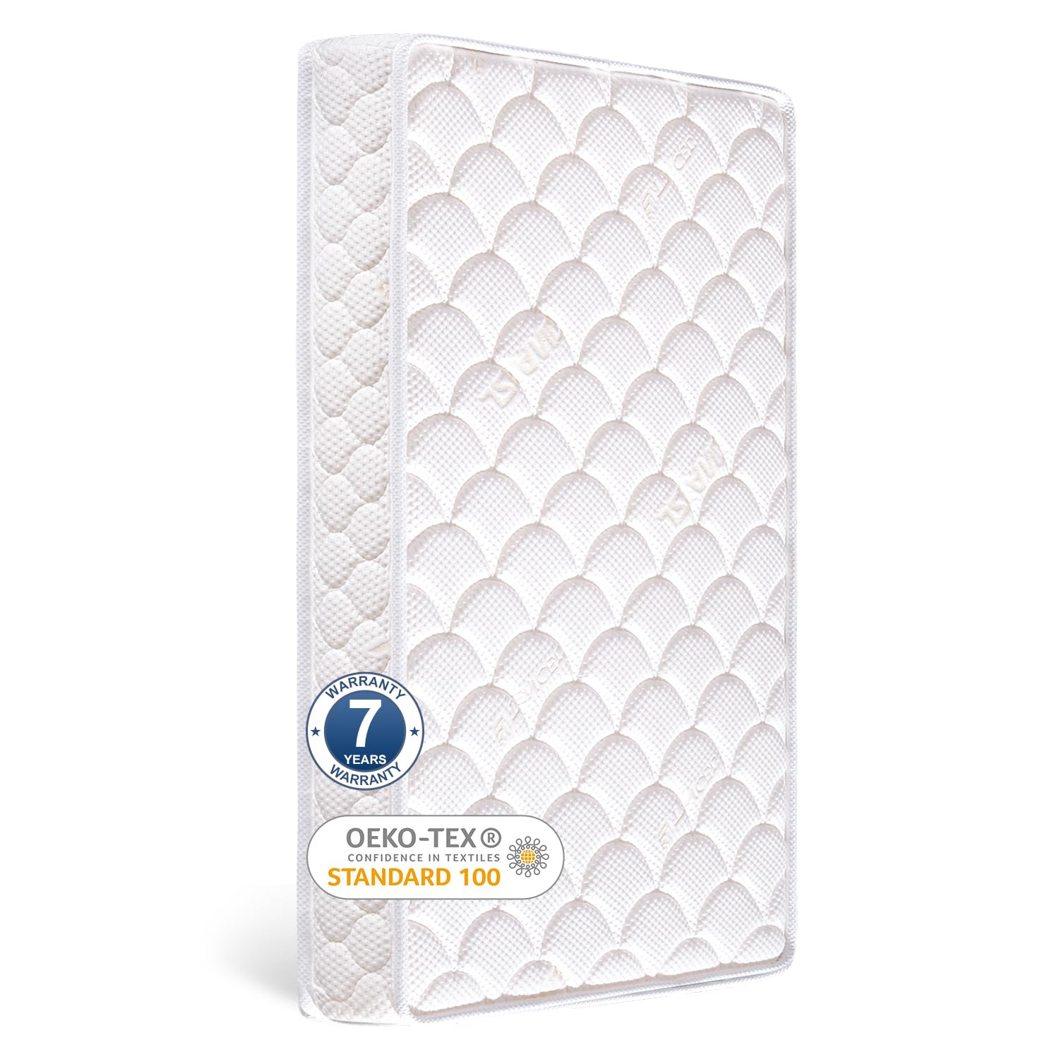 Dual-Sided Crib Mattress & Toddler Mattress – 52" x 27.6" x 5", 100% Knitted Fabric, Moisture Absorbent & Breathable, Fits Standard Full-Size Cribs & Toddler Beds