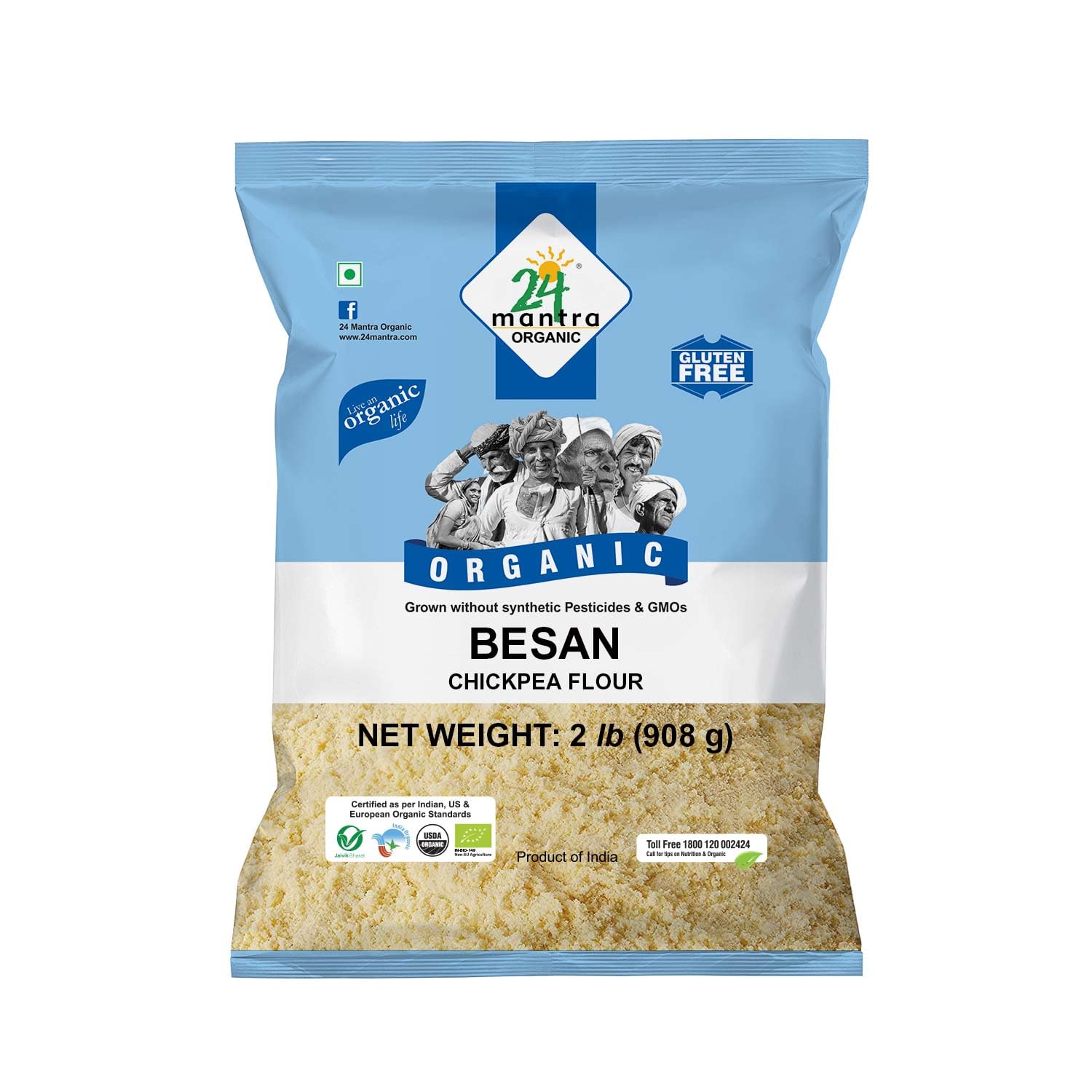 24 Mantara 24 Mantra Organic Besan - 2 Lb,, ()