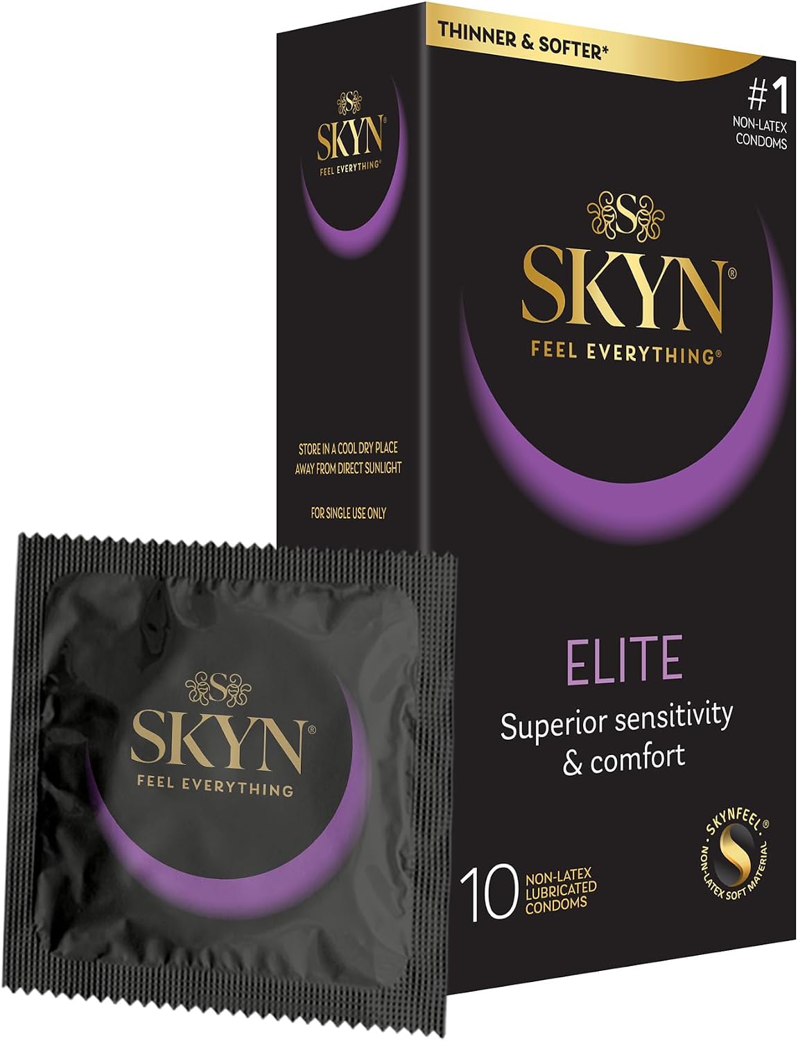 SKYN Elite, 10 Count, Ultra-Thin, Lubricated Latex-Free Condoms​