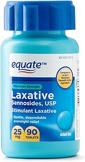 Equate - Maximum Strength Laxative, Sennosides Stimulant Laxative, 25 Milligram, 90 Count
