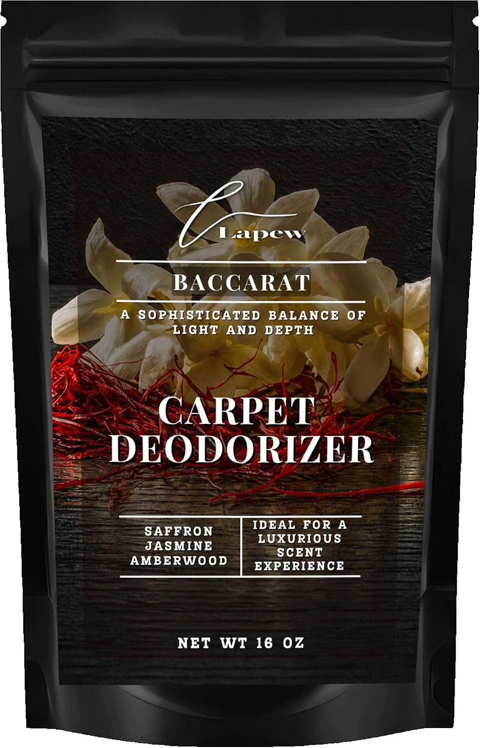 Lapew Baccarat Carpet Deodorizer Powder - Pet Safe Freshener for Vacuuming | Scented Odor Eliminator for Home | 16 oz