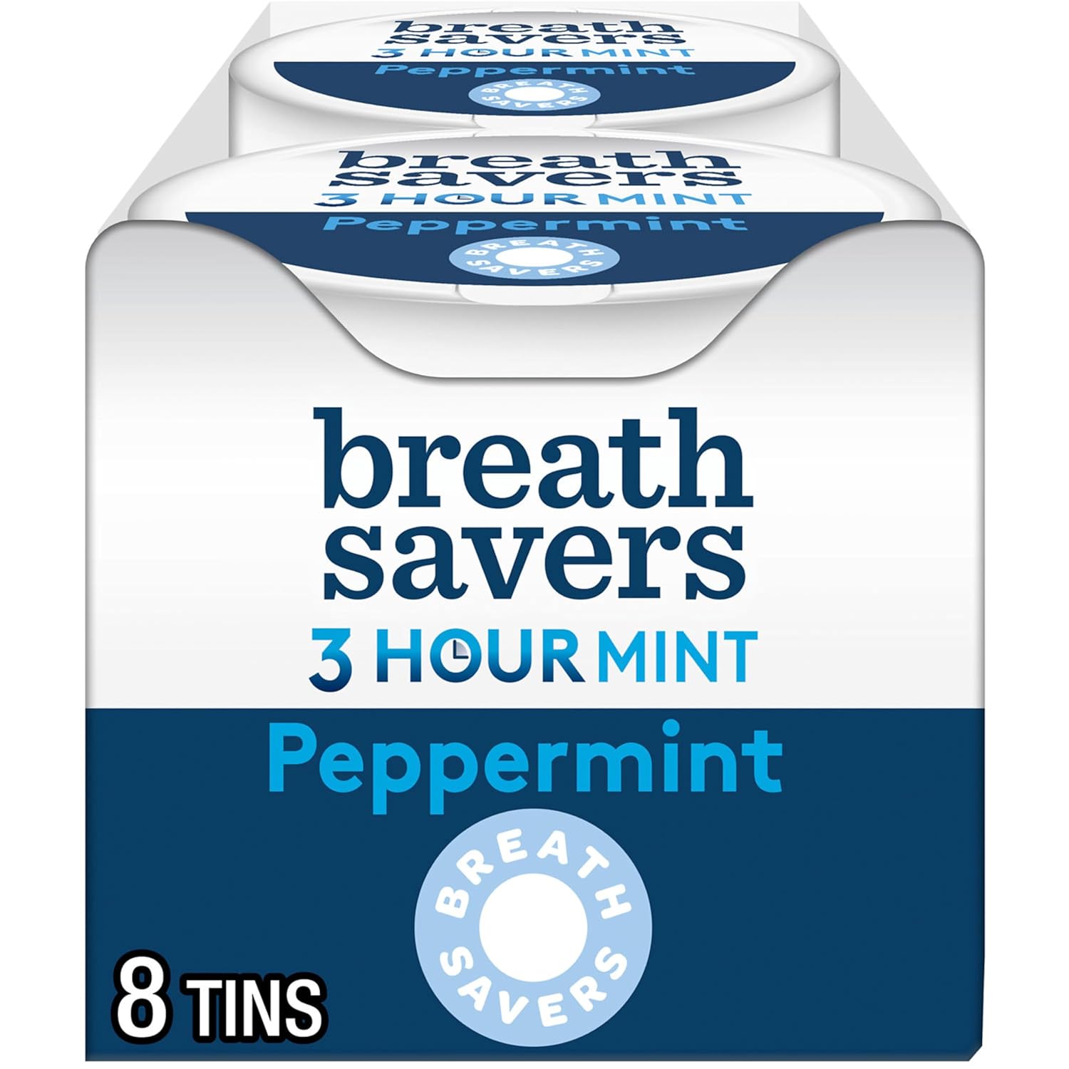 BREATH SAVERS Peppermint Flavored Sugar Free Breath Mints Tins, 1.27 oz (8 Count)