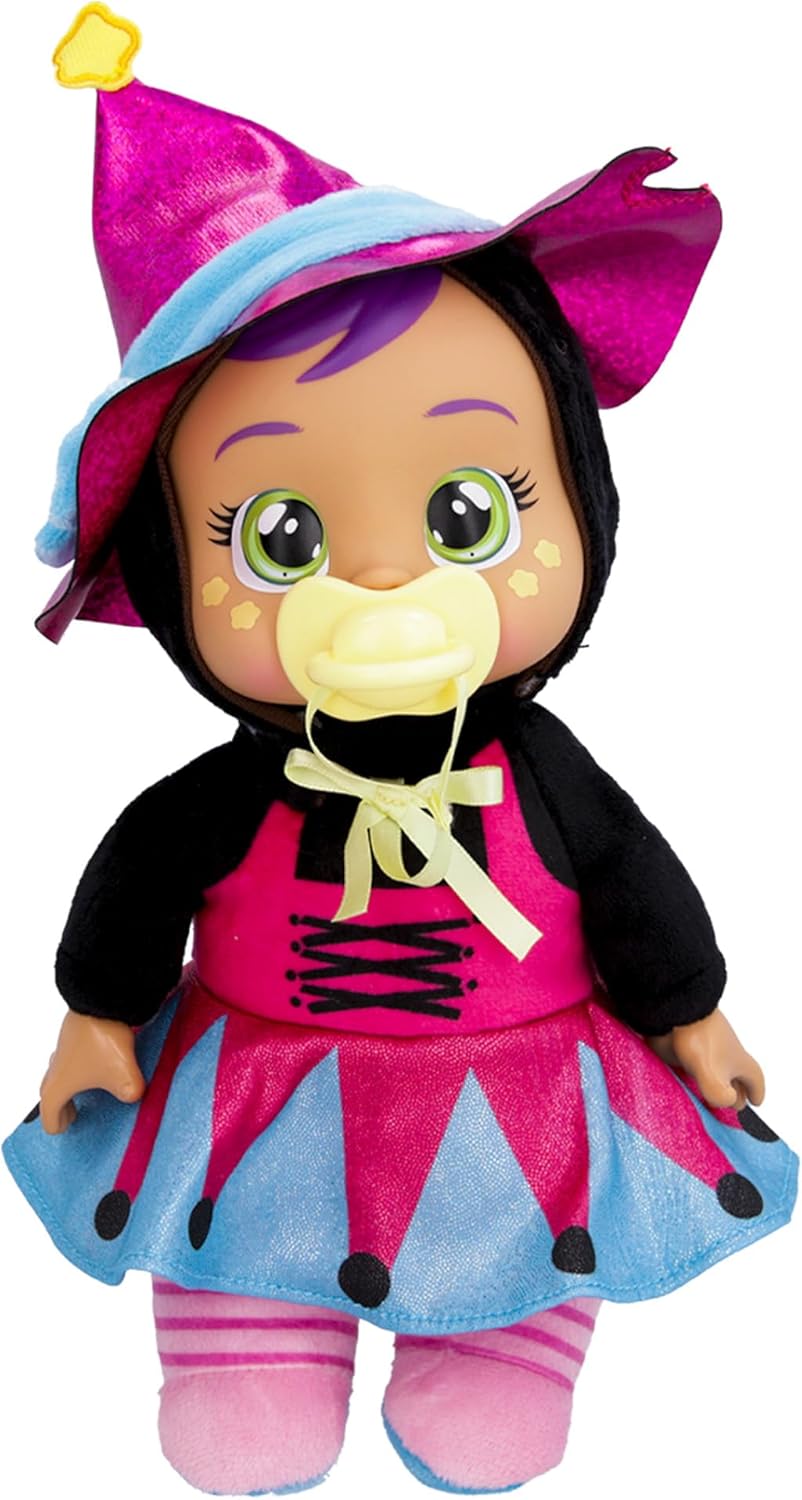 Cry Babies Tiny Cuddles Halloween Blair - 9" Baby Dolls, Cries Real Tears, Purple and Blue Witch Themed Pajamas