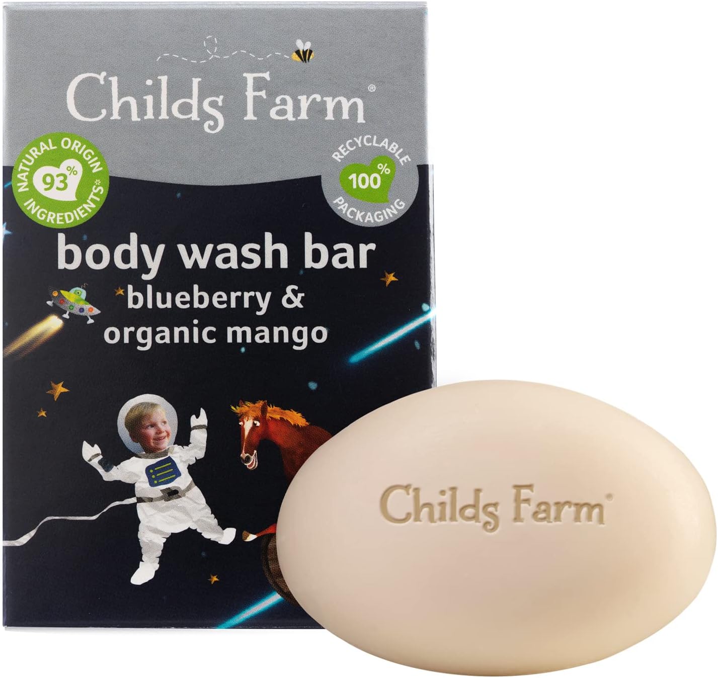 Childs Farm | Kids Body Wash Bar 60g | Blueberry & Organic Mango