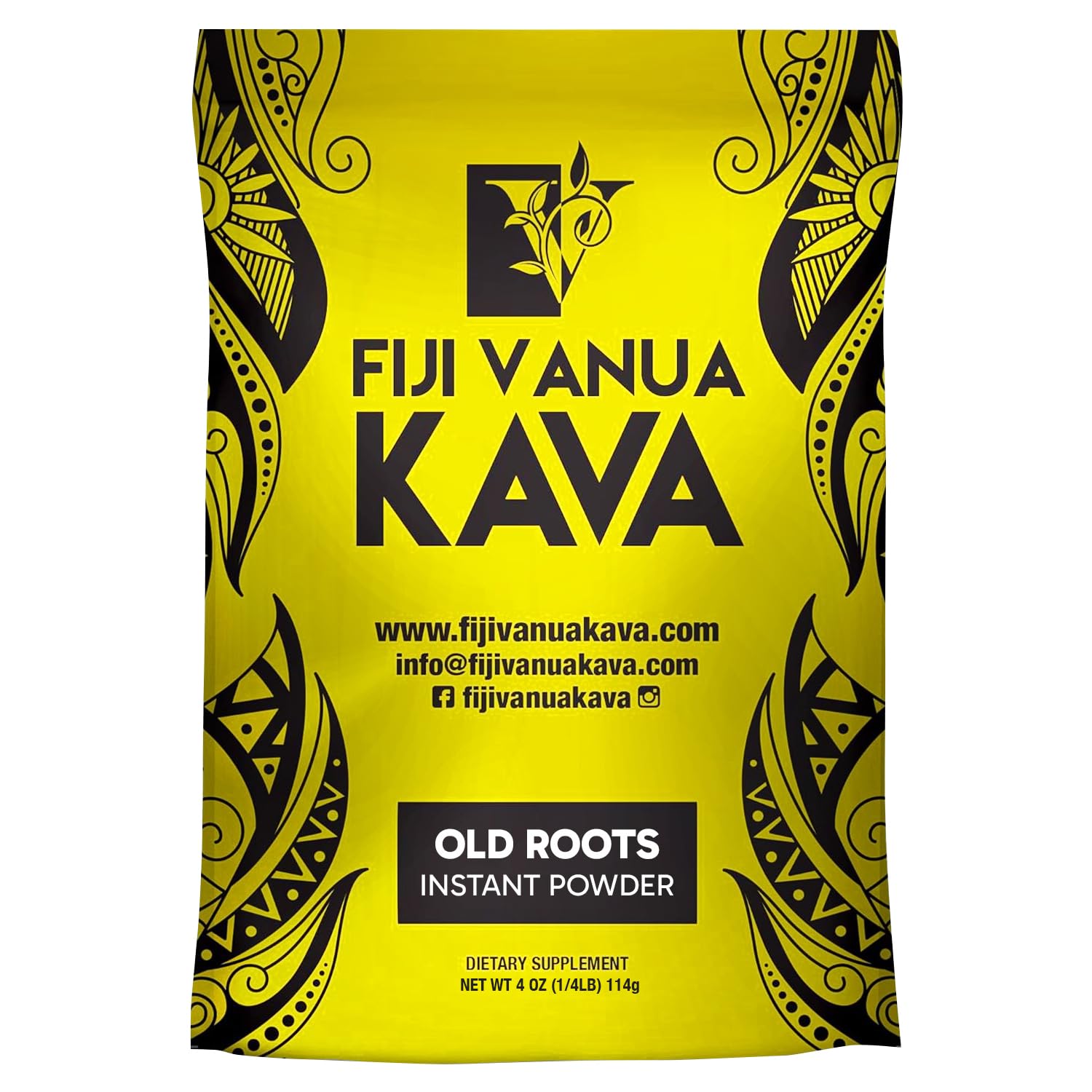Fiji Vanua Kava Instant Old Roots Kava Powder, dehydrated instant green juice Kava Drink Powder, Easy to Prepare liquid-Soluble, Fijian Instant Noble Kava, Herbal Supplement, 4 oz